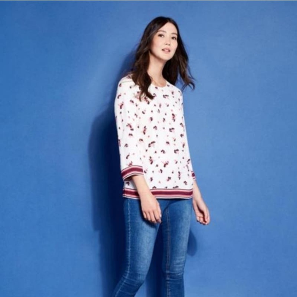 Joules Floral Print Ditsy Pansy Blouse Size 14